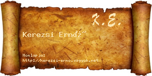 Kerezsi Ernő névjegykártya