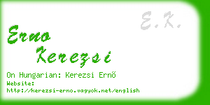 erno kerezsi business card